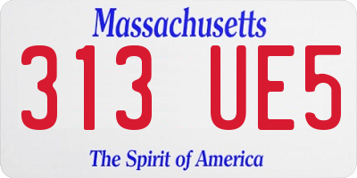 MA license plate 313UE5