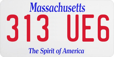MA license plate 313UE6