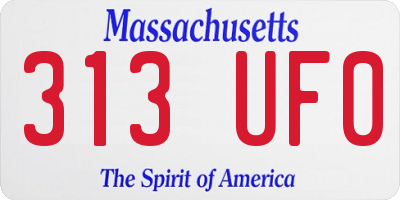 MA license plate 313UF0