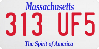MA license plate 313UF5