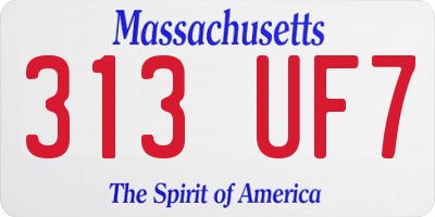 MA license plate 313UF7