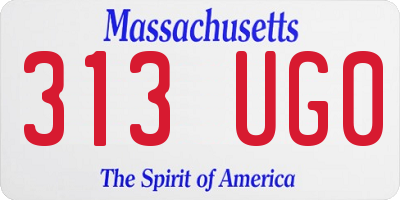 MA license plate 313UG0