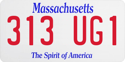 MA license plate 313UG1