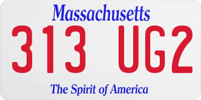 MA license plate 313UG2