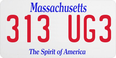 MA license plate 313UG3