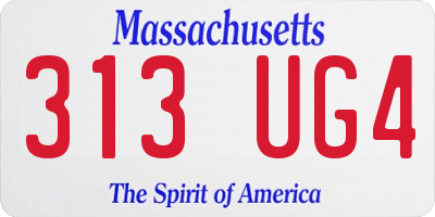 MA license plate 313UG4