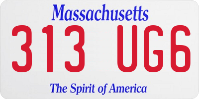 MA license plate 313UG6