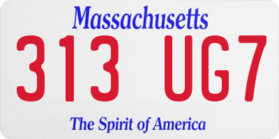 MA license plate 313UG7