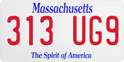 MA license plate 313UG9