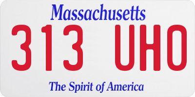 MA license plate 313UH0