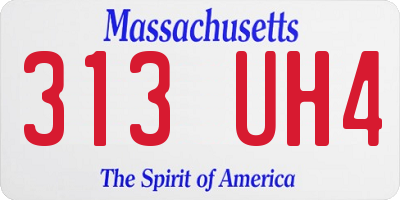 MA license plate 313UH4