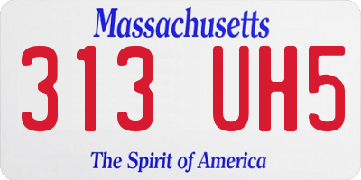 MA license plate 313UH5