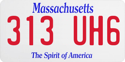 MA license plate 313UH6