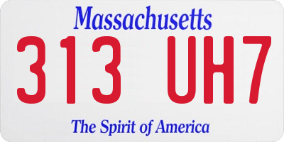 MA license plate 313UH7