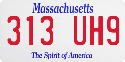 MA license plate 313UH9