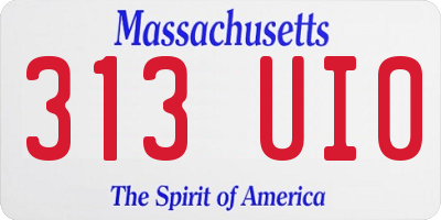 MA license plate 313UI0
