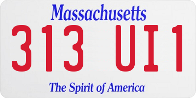 MA license plate 313UI1