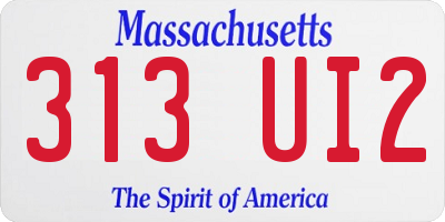 MA license plate 313UI2