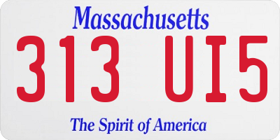 MA license plate 313UI5