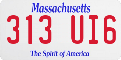 MA license plate 313UI6