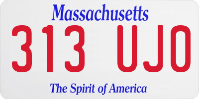 MA license plate 313UJ0