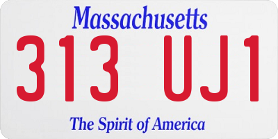 MA license plate 313UJ1