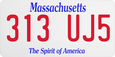 MA license plate 313UJ5