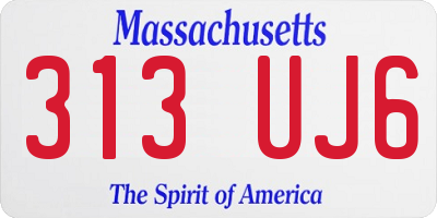 MA license plate 313UJ6