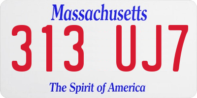 MA license plate 313UJ7