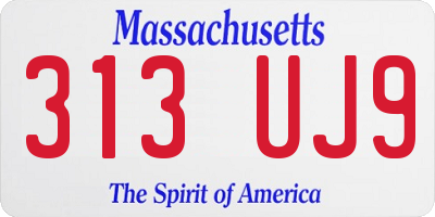 MA license plate 313UJ9