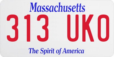 MA license plate 313UK0