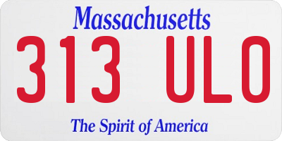 MA license plate 313UL0