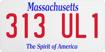 MA license plate 313UL1
