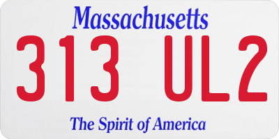 MA license plate 313UL2