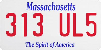 MA license plate 313UL5