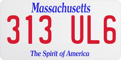 MA license plate 313UL6