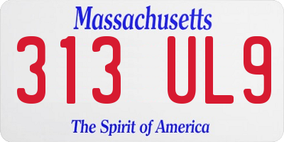 MA license plate 313UL9