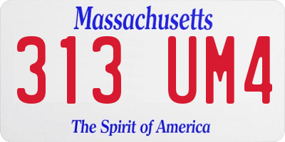 MA license plate 313UM4