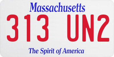 MA license plate 313UN2