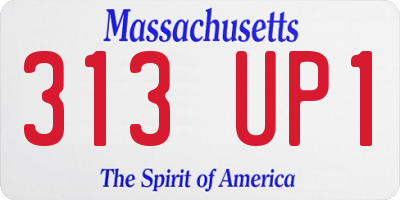MA license plate 313UP1