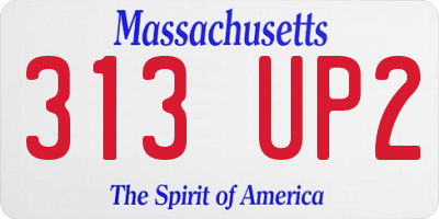 MA license plate 313UP2