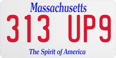 MA license plate 313UP9
