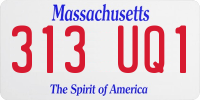 MA license plate 313UQ1