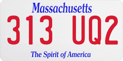 MA license plate 313UQ2