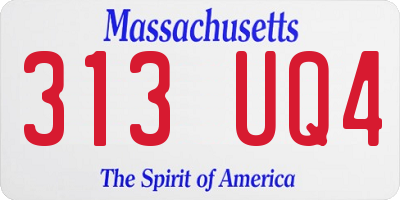 MA license plate 313UQ4