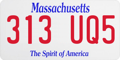 MA license plate 313UQ5