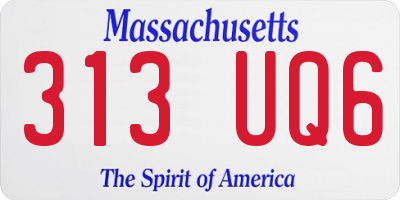 MA license plate 313UQ6