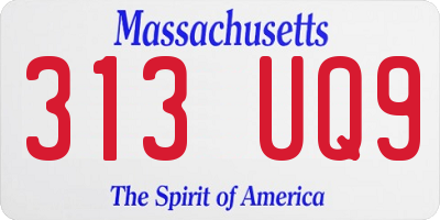 MA license plate 313UQ9