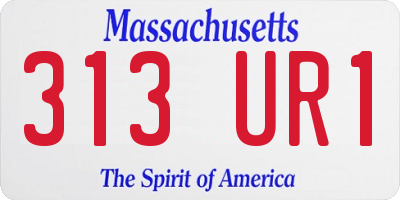 MA license plate 313UR1