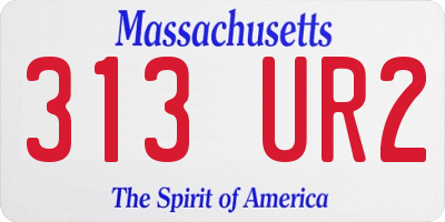 MA license plate 313UR2